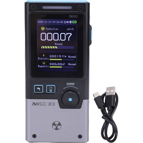 Détecteur radiatif nucléaire électromagnétique 2,4in – Écran couleur testeur champ électrique magnétique, mesure (1/5)
