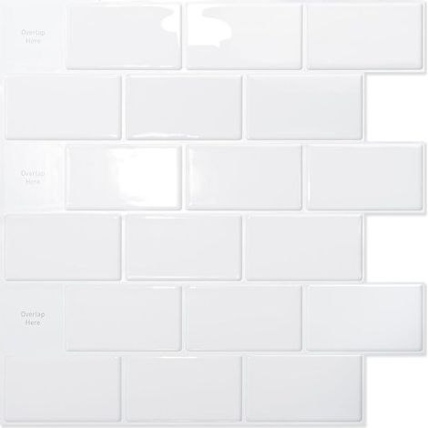 30 x 30 cm Blanc Lot de 20 Crédence Adhésive Cuisine Salle de bains,autocollants pour carrelage en céramique (1/5)