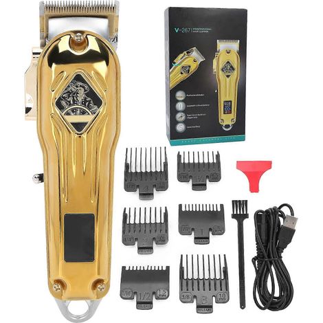 Tondeuse à cheveux électrique VGR avec écran LED, outil de coupe et de coiffage, GoldYMMR (1/5)