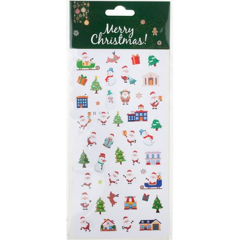 TG69531 ADESIVI NATALIZI MOTIVI ALBERO DI NATALE BABBO NATALE PUPAZZO DI NEVE per finestra