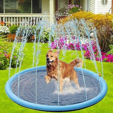 Grande piscine pour chien avec tapis antidérapant, jouet de jardin portable et résistant - 150 cm de diamètre, 0,43 mm d'épaisseur (1/5)
