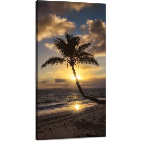 Leinwanddruck Natur Palmen Sonnenuntergang Hintergrund 40x80 Ozean Urlaub
