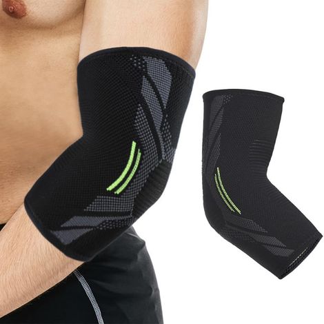 Bandage de coude (1 pièce), épicondylite, tendinite, manchon de compression, pour soulager la douleur au bras, tendinite, coude du golfeur, pour hommes et femmes, taille S (1/5)