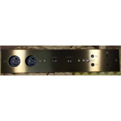 Meljac Complete power strip - 2 PC+T + 2 RJ45 SPE + 1 TV FM SAT + 2 RCA + GR - Bronze - 41x8cm