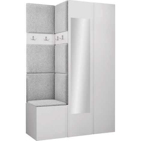 Conjunto para recibidor Pinis XXVI, Abriamo 6, 186x116x46cm, Espejo, Aglomerado laminado, Tapiz, Colocada, Montada en la pared