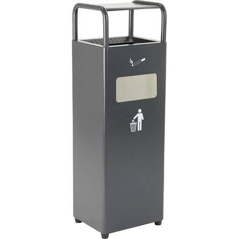 Cestino Gettacarte Posacenere 30x27x98 cm in Metallo Antracite (1/5)