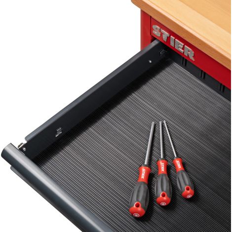 STIER Garniture de tiroir en caoutchouc pour servante d'atelier STIER, 570mm x 400 mm, insert tiroir (1/4)