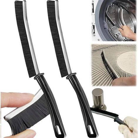 2-Piece Cleaning Brush Set, Stiff Nylon Bristles, Ergonomic, for Tile Grout, Bathroom, Kitchen (1/5)