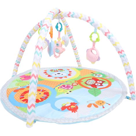 Tapis d'éveil pliable et portable, coloré et portable, avec hochets, pour bébé nouveau-né. Favorise le développement moteur et sensoriel. (1/5)