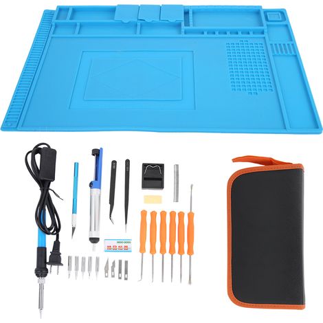 Kit d'outils de réparation pour instruments de musique : tapis de soudure isolant en silicone, tampon de soudage et tapis de soudure. (1/5)