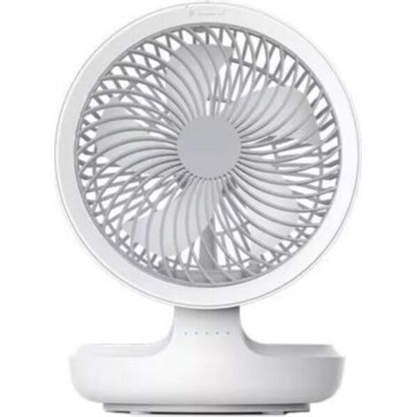 Ventilateur de bureau suspendu, rechargeable, pliable, USB, diamètre 19 cm, blanc (1/4)