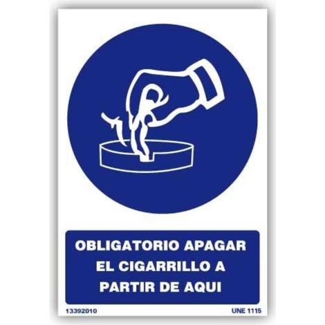 DUVER señal adhesiva 210x150''obl.apag.cigarr.'' , 0UNIDADES