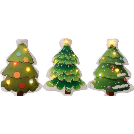 Cuscino Albero di Natale con luci LED 40 cm