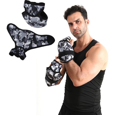 Coperture per sacchi di sabbia, pesi da dito, guanti sportivi, pesi per esterni, cinturini da polso per corda per saltare, attrezzature per il fitness, 0,5 kg ciascuna, grigie. (1/2)