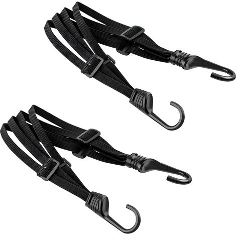 Lot de 2 sangles de fixation pour casque de moto — Cordons élastiques en maille de 23,6 pouces avec doubles crochets (1/5)