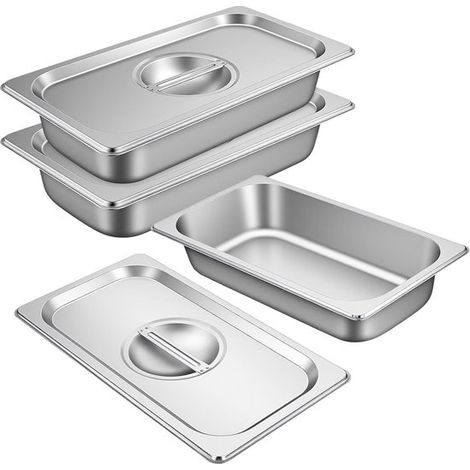 Set per impanatura in acciaio inox composto da tre pezzi: supporto da 1/3, contenitore gastronorm e linea di servizio in metallo per un'impanatura perfetta. (1/5)