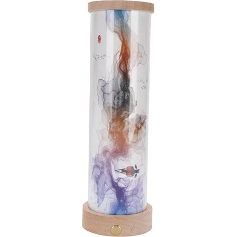 Lampe de table tactile en bois massif, 3 températures de couleur, intensité variable, sans fil, LED, pour la chambre, le camping, le restaurant ou la décoration de bateau. (1/5)