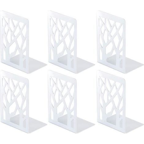 Bookends - Innovative - Metal - White - Set of 3 - Modern and sturdy design