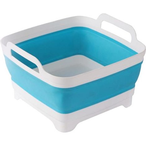 Bassine pliable pour fruits et légumes, bassine plate pliable, bassine de camping portable, égouttoir pour baignoire, 30,5 x 30,5 x 17 cm (1/5)