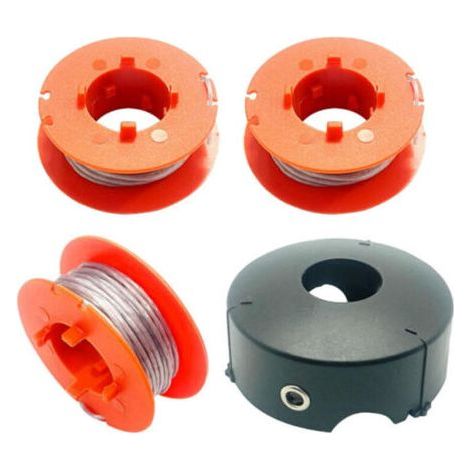 F016800175 Bobina di filo per Bosch Art 23 26 30 Easytrim e Combitrim, bobina di filo flessibile automatica Pro Tap, 8 m x 1,6 mm con coperchio F016L71088 (3 bobine + 1 coperchio) (1/4)