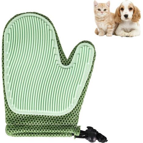Guante de aseo suave para mascotas - Guante cepillo para gatos - Guante eficaz para eliminar el pelo de las mascotas - Herramienta de masaje adecuada para perros y gatos (1/4)
