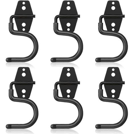 Lot de 6 crochets métalliques pour garage, crochets en S robustes pour suspendre des outils au mur du garage, de l'abri de jardin ou pour ranger des objets dans le jardin. (1/4)