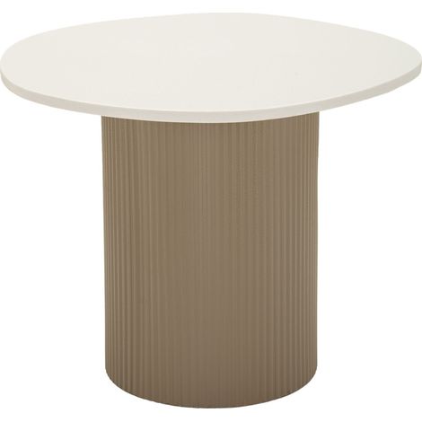 Tavolino Frankfurt Marble in MDF e marmo artificiale grigio e bianco 46x48x39 cm (1/5)
