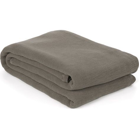 Couvre-lit jaune ICA - 100 % coton - 270 x 260 cm - Taupe (1/5)