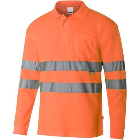 Polo a maniche lunghe VELILLA alta visibilità Arancione fluorescente S