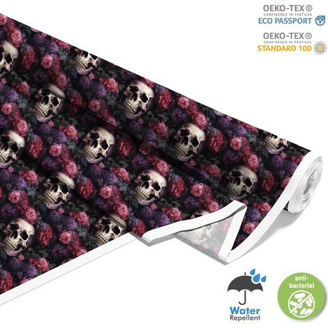 TISSUS DÉCORATIFS D'EXTÉRIEUR OXFORD - Motif Crâne I DX4978 (1/5)