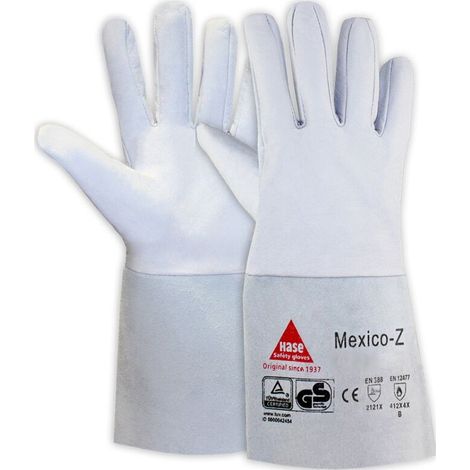 1 Paar Schweißerhandschuh HASE 403500 MEXICO-Z 5-finger 35 cm Ziegennappaleder mit Spaltlederstulpe Gr. 8