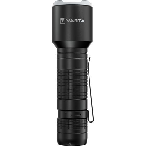 Varta – Lampe de poche LED 400 lm – Aluminium anodisé noir – Autonomie 50 h – Résistance aux chocs jusqu'à 1 m – 3 modes d'éclairage - LM 50 H