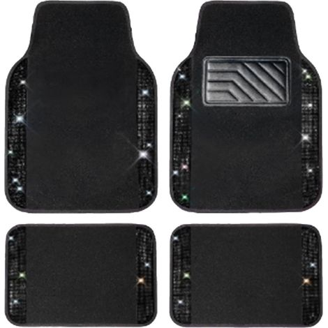 Tapis de Voiture Brillant – Accessoires de Tapis de Protection Contre Les intempéries, Tapis de Voiture décoratifs à Paillettes  Tapis de Voiture en Diamant tridimensionnel, (1/5)