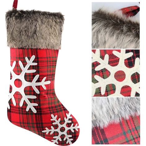 Chaussette de Noël, décoration de Noël, sac cadeau de Noël, chaussettes de Noël à suspendre, cadeau de Noël, chaussettes de Noël (1/3)