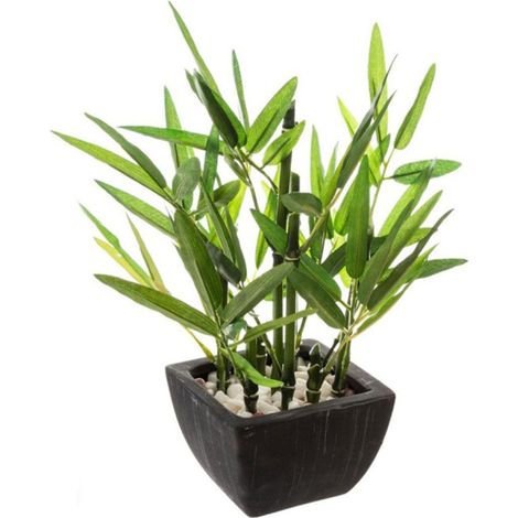 Plante Artificielle en Pot "Bambou" 26cm Noir