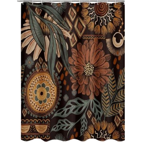 Cortina de ducha,Cortina de ducha antimoho,Cortina de ducha bohemia,Cortina de ducha floral moderna,Apta para baño y bañera,180 x 200 cm (1/5)