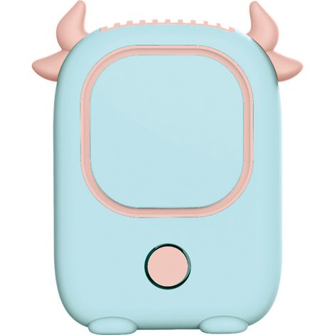 Ventilateur de cou portable sans pales, rechargeable USB, mini ventilateur de bureau bleu démon (1/5)