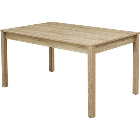 Pegane – Table de salle à manger en panneaux mélaminés – Coloris chêne Cambrian – Dimensions 140 x 80 cm – Assemblage facile