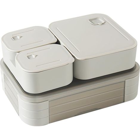 Bento-Lunchbox für Kinder, 1100 ml – Nestbare Snackbox mit 3 Fächern, auslaufsicher, mikrowellen- und spülmaschinenfest für Schule, Arbeit, Picknicks und