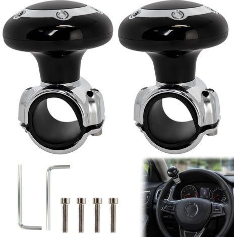 Boule de Volant Universel 2 Pièces pour Voiture, Camion et Tracteur Poignée Ergonomique avec Rotation à 360°, Fixation Facile et Construction Robuste pour une Conduite Confortable (1/5)