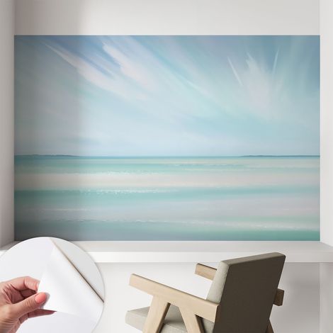 Papier peint adhésif décoratif pour salon chambre et cuisine Facile à poser avec colle Mer calme 104x70 cm (1/5)