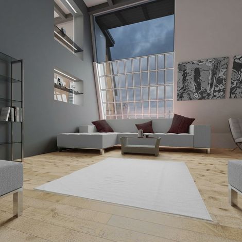 Kilim moderne Tapis Fancy - Tapis en laine - 200x140cm, Rectangular - 100% Laine vierge - Tissé main - Blanc