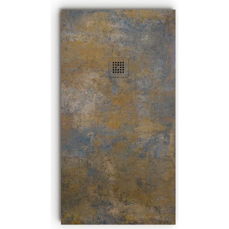 VAROBATH - Receveur de douche 3D 100x140 - Modèle ASPHORA effet ciment (1/5)