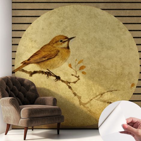 Selbstklebend Tapete modern - Wanddeko für Küche - Klebefolie Wand - luxus Look Vogelharmonie 250x250 cm (1/5)