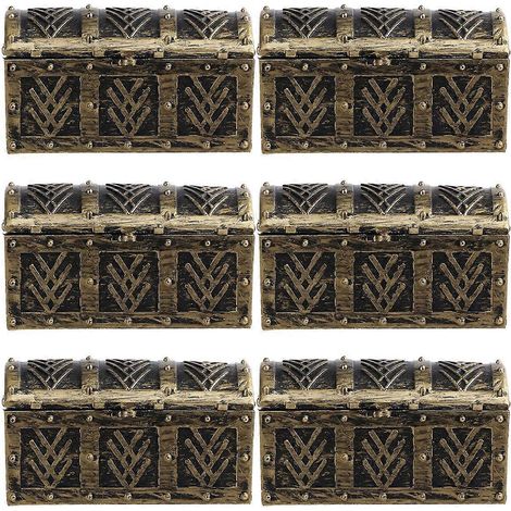 Filiyano-Coffret au trésor de pirate miniature (12 pièces) - Coffret de rangement vintage pour bijoux et accessoires de fête pour enfants - Dimensions (1/5)