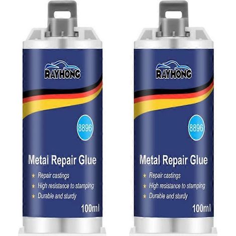 Colle pour métaux - Colle de soudage pour la réparation des métaux, notamment la fonte. Colle haute résistance pour la réparation industrielle, résistante à la chaleur et au froid. 100 g (1/5)