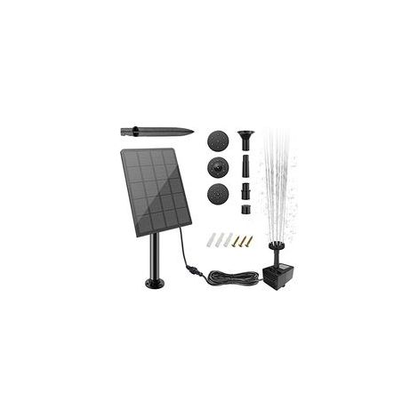 Fontaine Exterieure De Jardin Solaire Cascade, Solar Exterior 2.5w, Bomba De Agua Solar Para Estanque, Fuente Solar Bateria Diy Bebedero Pajaros (1/5)