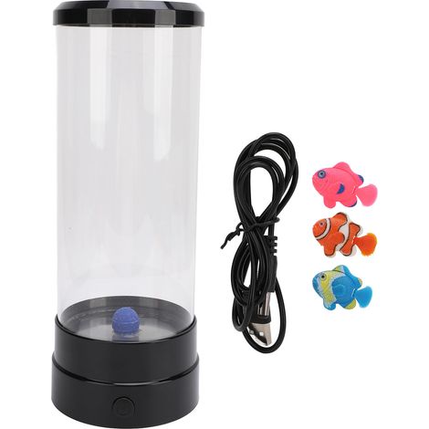 Ortviai Lampe à bulles LED pour aquarium – 8 couleurs, faible bruit, design décoratif noir, 5 V, USB (1/5)