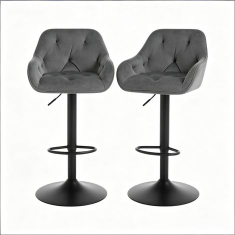 Chaise de salon avec dossier, chaise de bar, chaise de salle à manger, chaise de petit-déjeuner (lot de 2 tabourets de bar uniquement) (1/5)