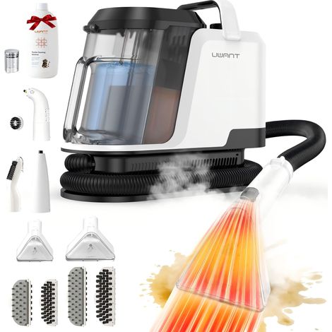 Uwant Y100 Nettoyeur Vapeur Aspirateur 3-en-1,18KPA,Haute Température 100°C, 1750W,Pour Sols Durs et Tapis,Detergent